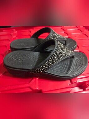 Womens Black Wedge Crocs